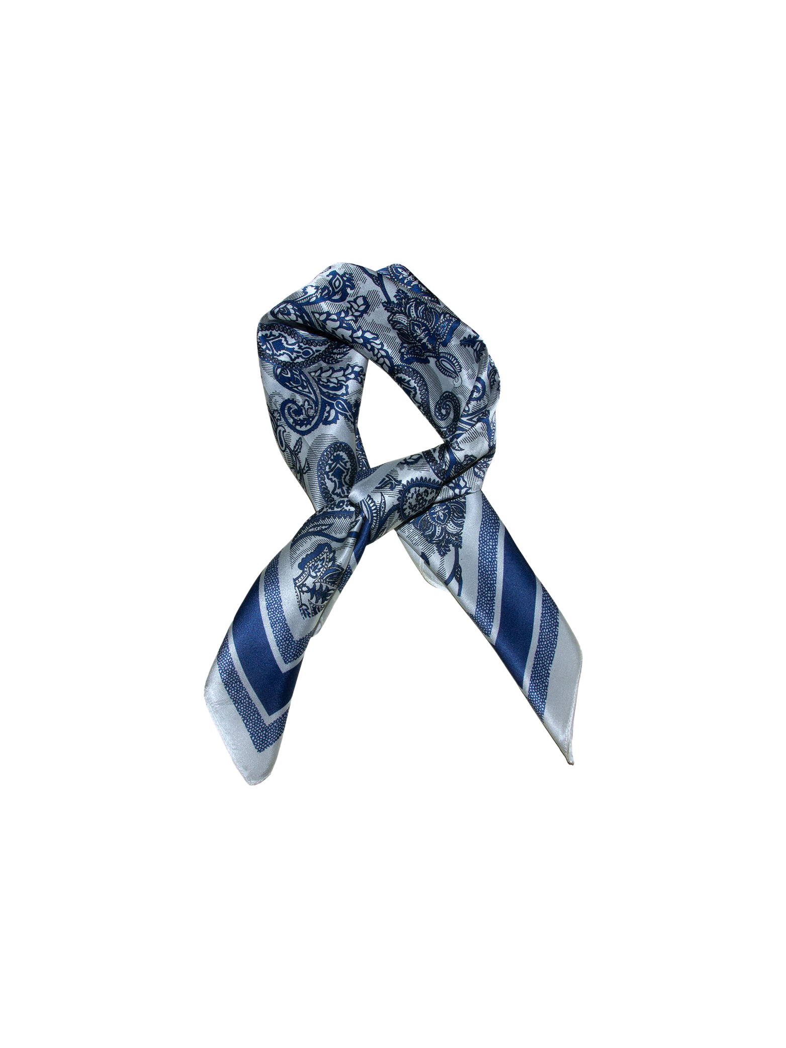 Silkeskjerf Paisley- blå